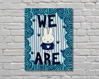 Boho Penn State Miffy Print: PSU Dorm Wall Art (Digital Download 8.5x11 PDF & PNG)