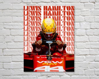Lewis Hamilton Ferrari F1 Poster: Motorsport Wall Art (Digital Download)