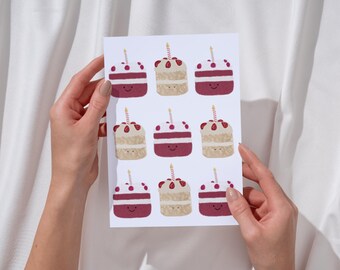 Jellycat Birthday Cake Card: Adorable Dessert Design (Digital Download)