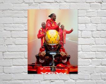 Lewis Hamilton Ferrari F1 Poster: Motorsport Wall Art (Digital Download)