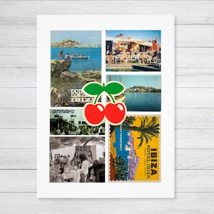 Ibiza Poster, Ibiza Collage, Vintage Ibiza Vibes Print, Pacha Party Wall Art