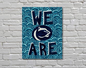 Boho Penn State Poster: "We Are" PSU Dorm Decor (Digital Download)