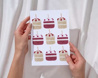 Jellycat Birthday Cake Card: Adorable Art Print (Digital Download)