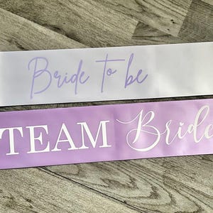 Bride to Be Sash: Lilac Hen Party, Bachelorette Celebration
