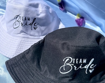 Team bride bucket hats: one size| black or white colour