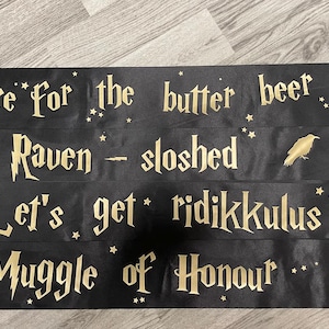 Wizard Font Hen Party Sash: Bride, Bridesmaid, Celebrations