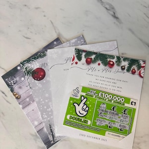 Porte-cartes à gratter pour mariage de Noël | cadeaux de mariage | cadeaux de noce | Accessoires de table | Porte-cartes à gratter | Mariage de Noël