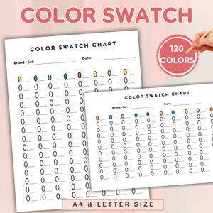 Color Swatch, Color Swatch Cards, Color Swatch Test, Blank color card, Printable Swatch Card, template, DIY, Marker Swatch, PDF, Cozy Swatch