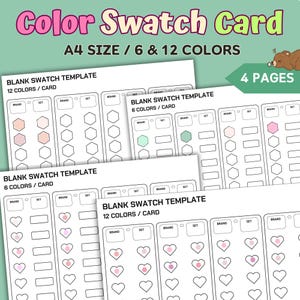 Color Swatch, Color Swatch Cards, Color Swatch Test, Blank color card, printable marker swatch, swatch marker, blank swatch, coloring swatch