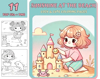 Girl moments coloring, Coloring, digital Coloring book, Kawaii Cozy Coloring, Printable Coloring, Cute Girl Coloring, Cozy Girls, Printable