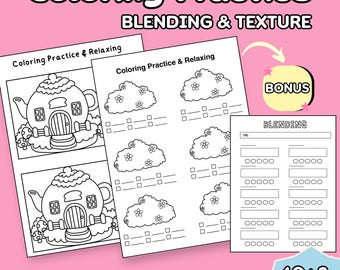 Kawaii Coloring Practice Pages: Blending & Textures (PDF Download)