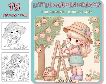 Livro de colorir Kawaii Girl: Momentos aconchegantes, páginas para imprimir (PDF e PNG)