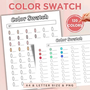 Color Swatch, Color Swatch Cards, Color Swatch Test, Blank color card, Printable Swatch Card, template, DIY, Marker Swatch, PDF, Cozy Swatch
