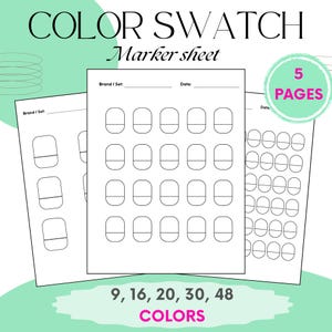 Printable Color Swatch Cards: Marker Template (PDF)