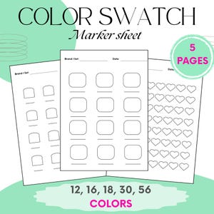 Printable Color Swatch Cards: Marker Chart Templates (PDF)