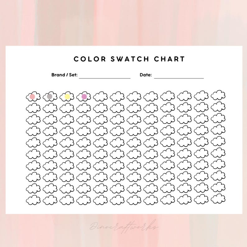 Printable Color Swatch Card: 120 Colors, DIY Template (PDF) - Etsy