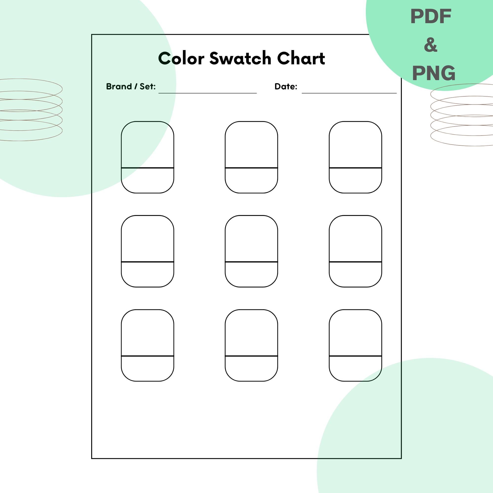 Color Test Sheet.pdf Marker Color Swatch Chart, Printable Color Test Sheet (PDF) - Etsy ...