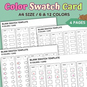 Color Swatch, Color Swatch Cards, Color Swatch Test, Blank color card, printable marker swatch, swatch marker, blank swatch, coloring swatch