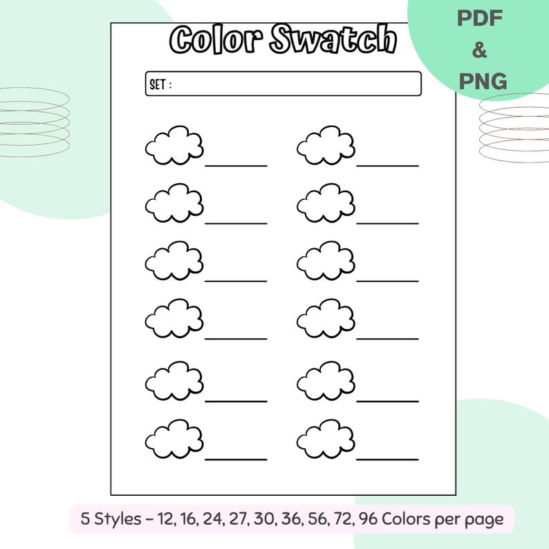 Color Swatch Chart Template: A4 Printable (PDF) - Etsy