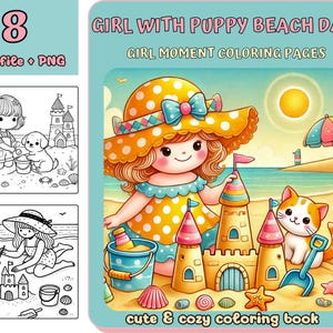 Girl moments coloring, Coloring, digital Coloring book, Kawaii Cozy Coloring, Printable Coloring, Cute Girl Coloring, Cozy Girls, Printable