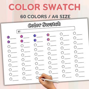 Color Swatch, Color Swatch Cards, Color Swatch Test, Blank color card, Printable Swatch Card, template, DIY, Marker Swatch, PDF, Cozy Swatch