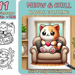 Coloring, Coloring Kawaii, Kawaii Cozy Coloring, Coloring, Printable Coloring, Cute Coloring, Gift, DIY, Kids, Coloring Pages, Coloring book