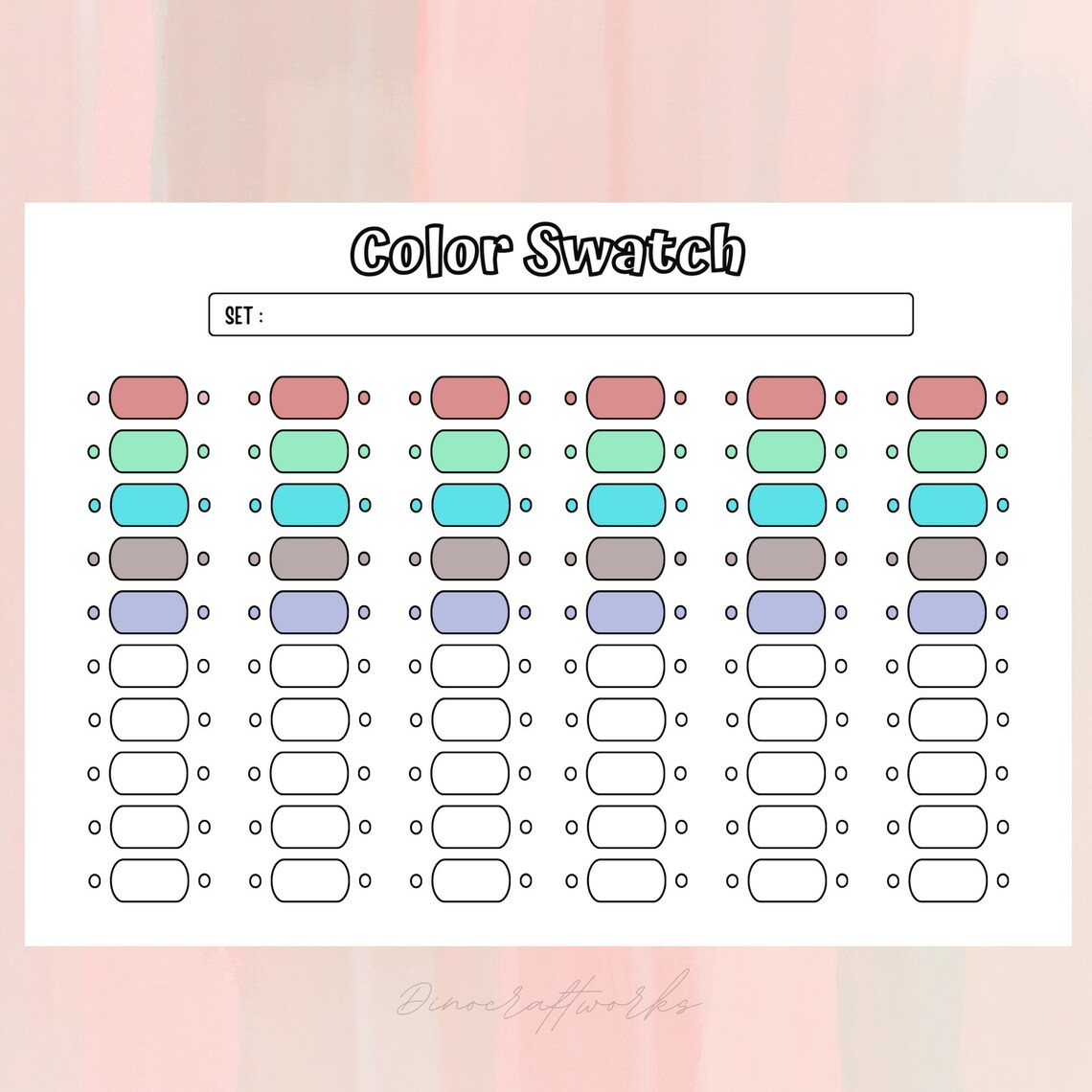 Printable Color Swatch Card: DIY Template (PDF) - Etsy