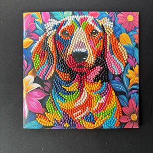 Carte de voeux artistique en diamant pour chien pour des occasions spéciales, des anniversaires et des anniversaires