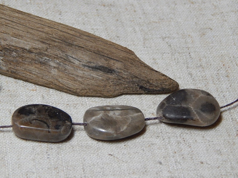Petoskey Stone Beads Jewelry Supplies beautifully patterned beach stone beads