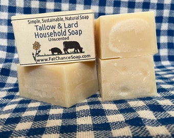 Dishes, Laundry, Cleaning with Lard and Tallow Household Soap