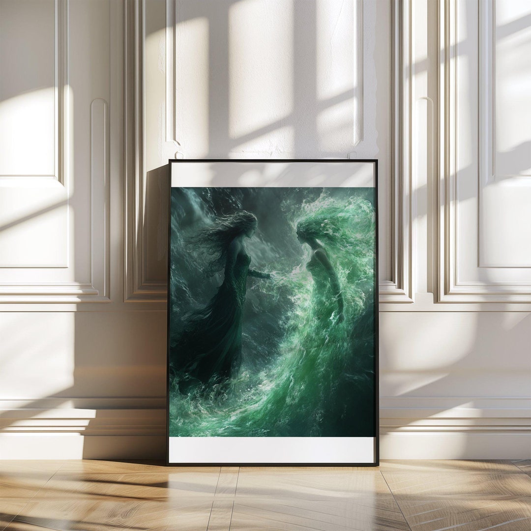 Ethereal Ocean Fantasy Art Print, Mystical Sea Goddess Wall Art ...