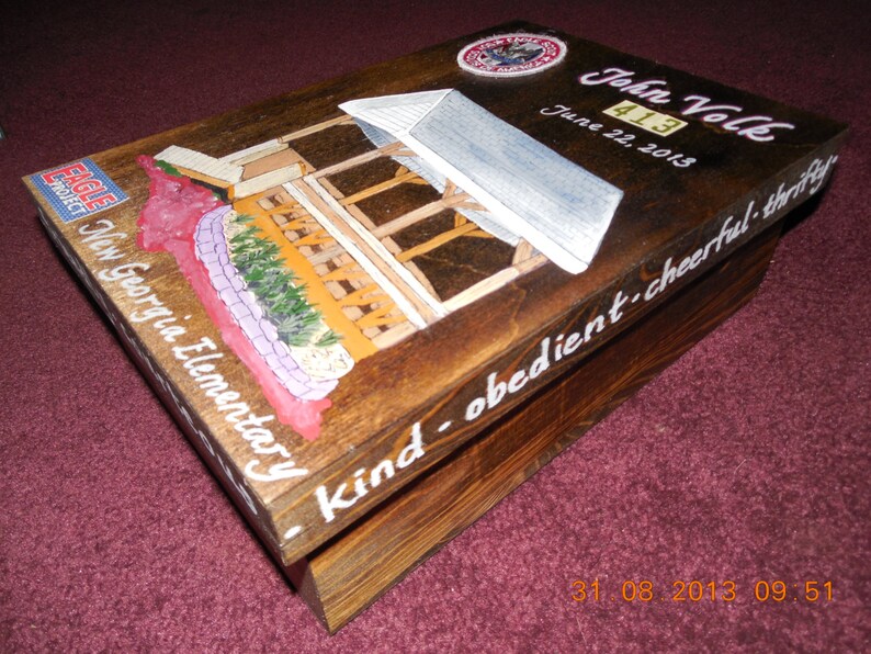 Eagle Scout handpainted present gift box personalized