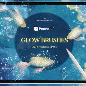 Pinceaux Procreate scintillants - Kit de peinture pour iPad Procreate - Pinceaux scintillants - Pinceau numérique doré scintillant