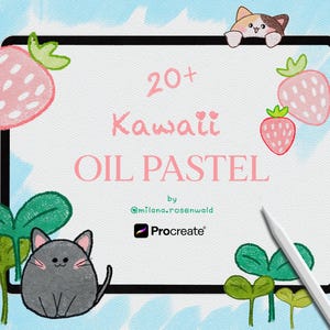 Realistic Oil Pastel Procreate Brushes - Painting Kit for Procreate iPad Brushes - Pastel Brushes Oil Canvas Digital Download Crayon Pencil