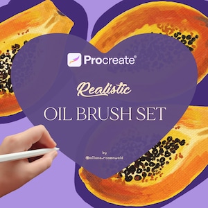リアルな油絵 Procreate ブラシ | Procreate 用ペイント キット | iPad 油絵ブラシ | 油絵キャンバス デジタル ダウンロード | アクリル絵の具セット