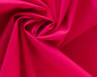 Popelina Flamingo Lisa (Rosa) 100 % Algodón Orgánico de Primera Calidad - Tela rosa lisa cortada a medida