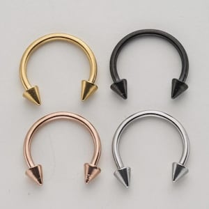 316L Surgical Steel Circular Barbell With Spikes 16g (1.2mm)