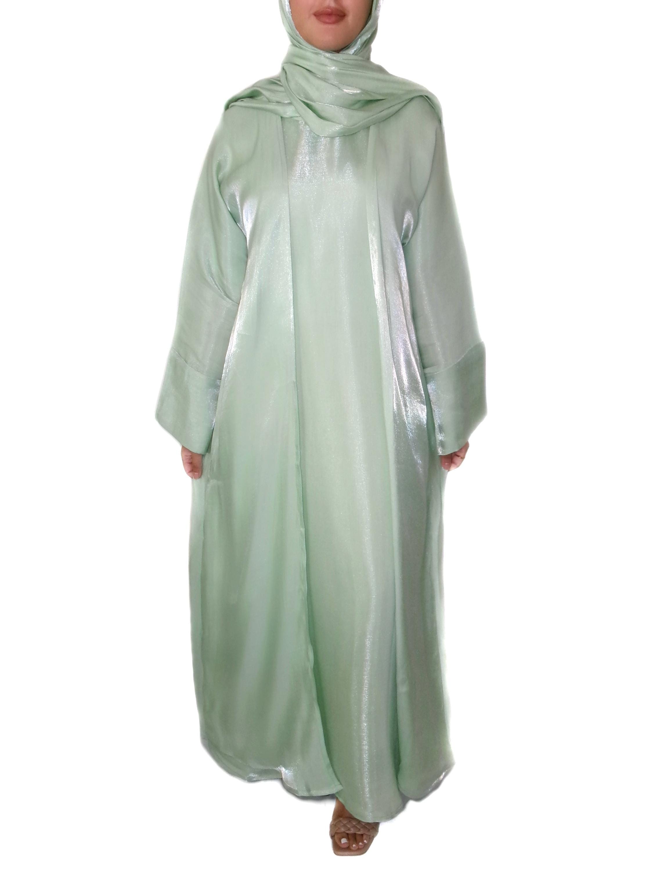 green emerald velvet dress C 1338 Mint Green Lace Abaya