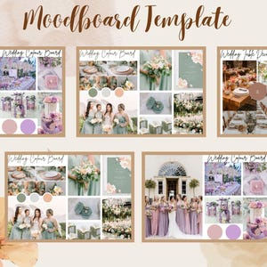 Plantilla de tablero de estado de ánimo, plantilla Canva, diseño y color para bodas, tablero de conceptos, plantillas, plantilla de diseño, idea para bodas.