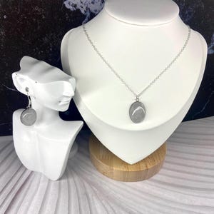 Parure de bijoux en cristal de quartz : boucles d&#39;oreilles et collier en argent sterling