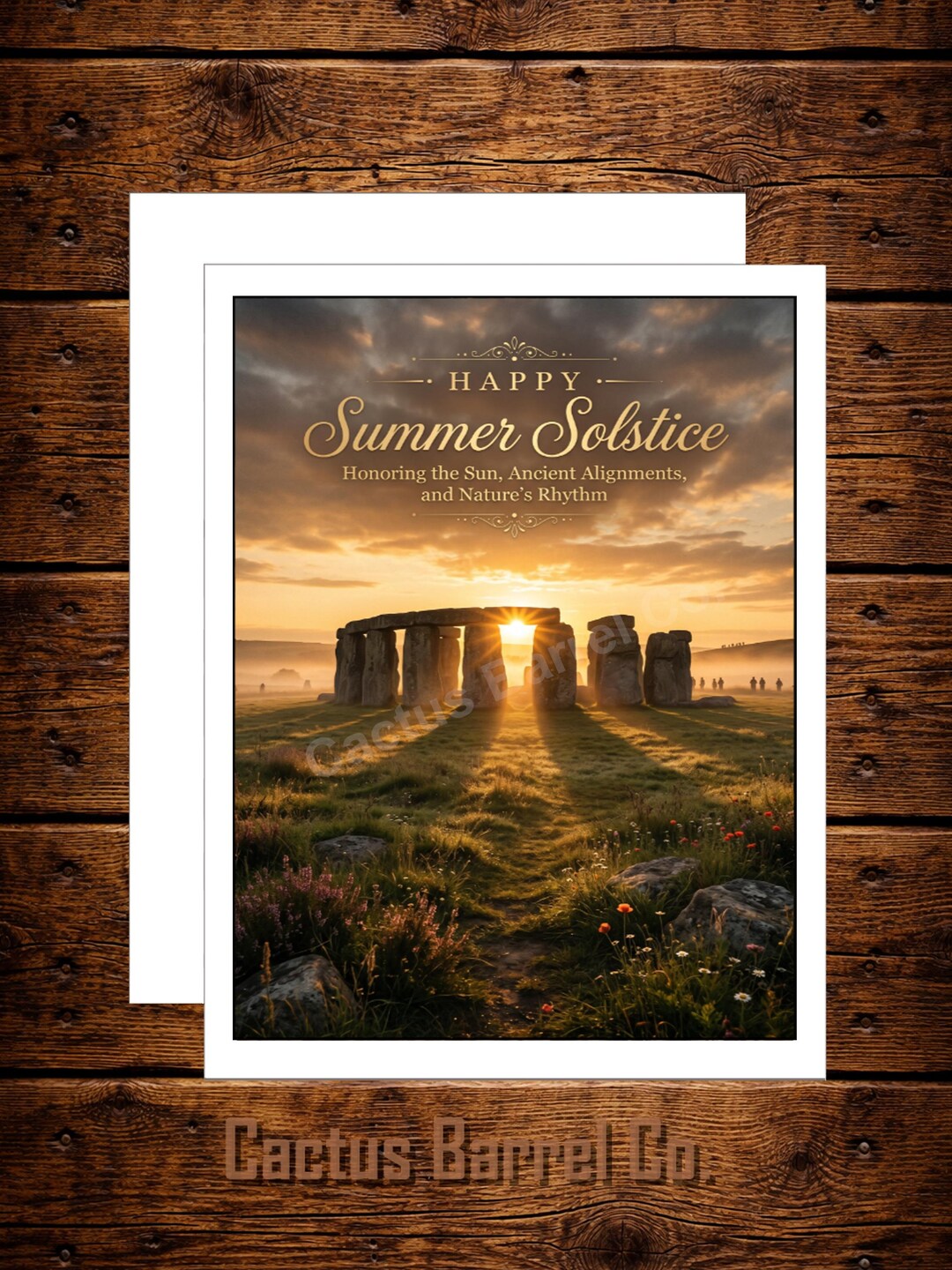 Stonehenge Summer Solstice Greeting Card With Sunrise Alignment and ...