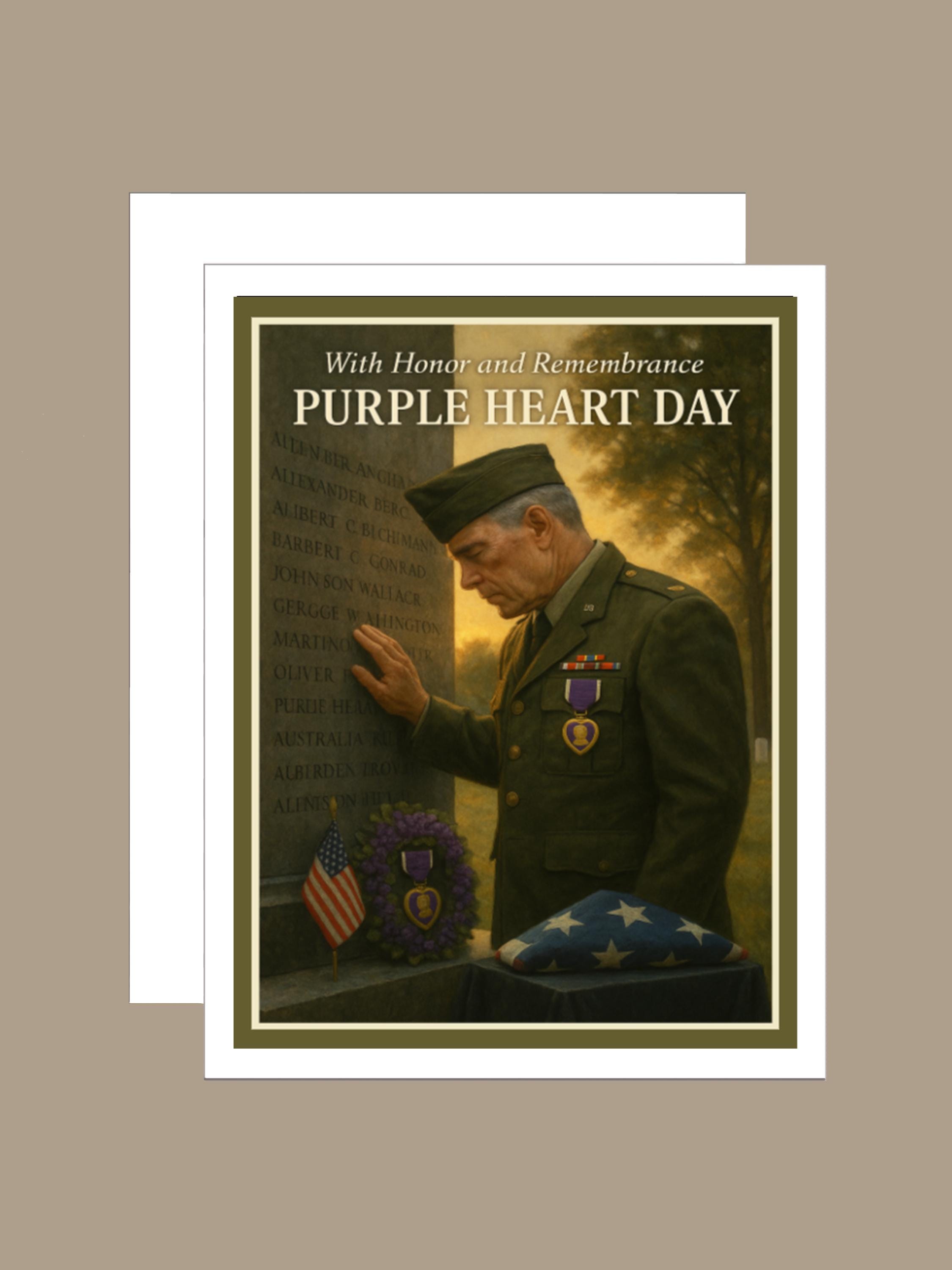 Purple Heart Day Greeting Card: Veteran Memorial Tribute - Etsy, image size:2250x3000