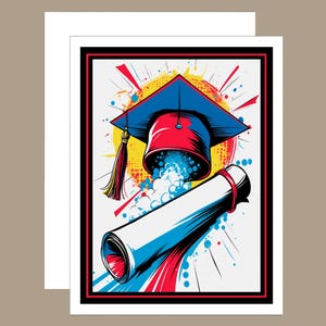 Boom! You Did It! Graduation Cap & Diploma Card – Bold, Fun and Bursting with Pride for the New Grad in Your Life!