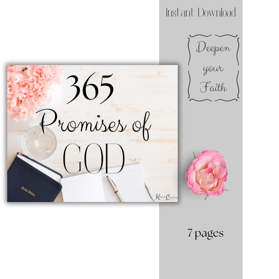 365 Promises of God | Printable Bible Verse Cards for Devotions ...