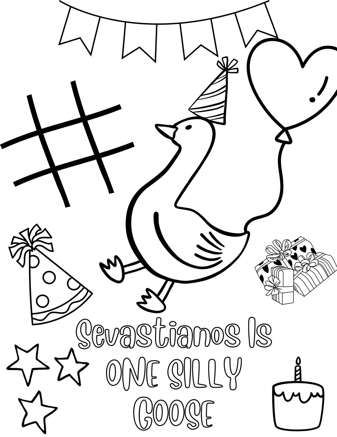 One Silly Goose Coloring Sheet - Etsy