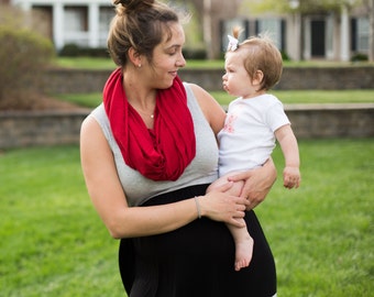 heather grey nursing scarf, organic baby blanket and nursing cover, cotton and bamboo, The Milk and Honey Wrap®