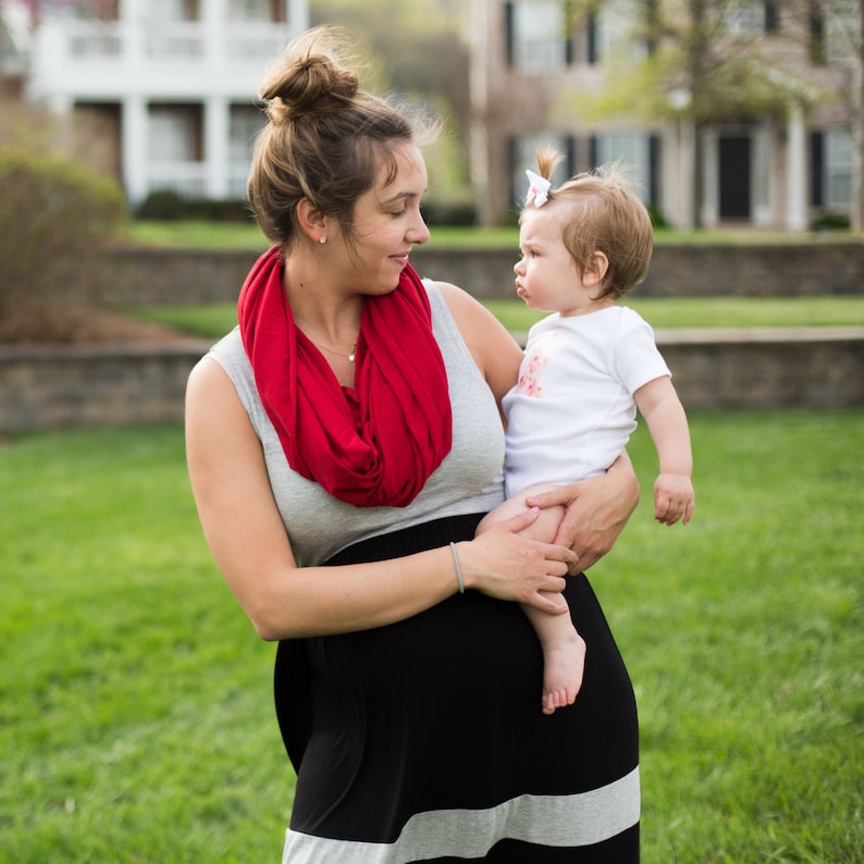 heather grey nursing scarf, organic baby blanket and nursing cover, cotton and bamboo, The Milk and Honey Wrap® image 1