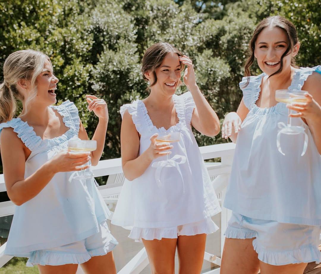 Bridesmaid PJs, Personalized Gift, Getting Ready Nightie for Bridesmaid Bachelorette Party Pajamas Bridal Shower Gift