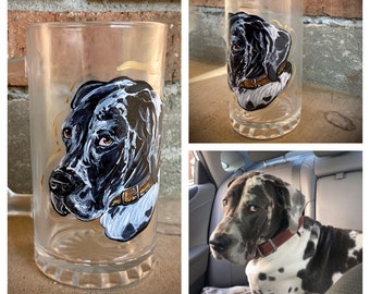 Pet Portrait Beer Mug and Pilsner Glass