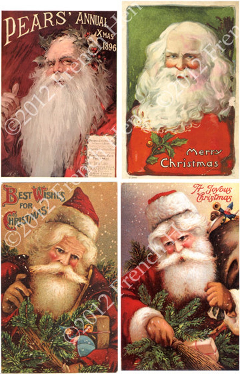 Victorian Santa Portraits-Digital Download image 1